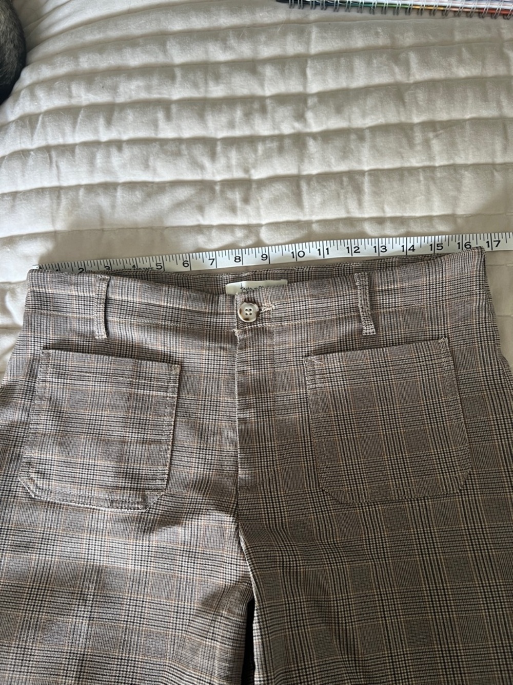 Haver & Blair Trouser Pants Women Large brown plaid Wide Leg Cropped Career - Picture 6 of 11